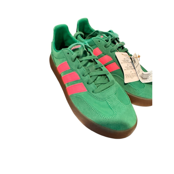Womens Adidas barreda Sneakers 7.5 Green with Pink Stripes - Picture 4 of 8